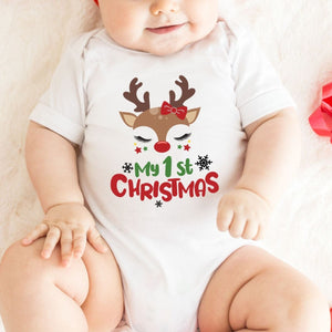 My First Christmas Reindeer Onesie, Baby Reindeer Christmas Outfit, Merry Christmas Onesie, Unisex Baby Christmas Gift