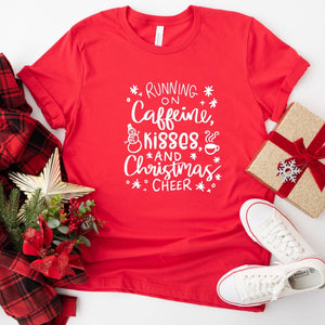 Christmas Cheer Tshirt Funny Festive Holiday Gifts, makes the perfect gift for coffee lovers, a great gift for a christmas fan
