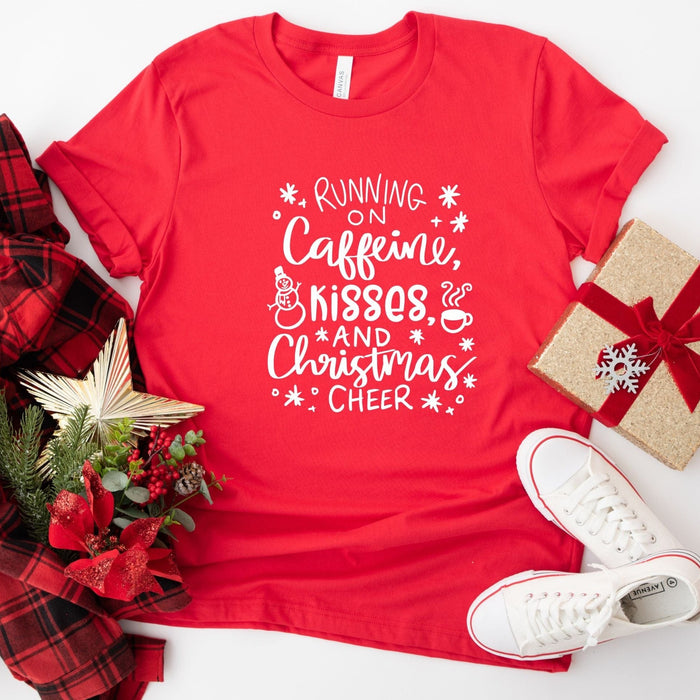 Running on Caffeine, Kisses and Christmas Cheer Tshirt