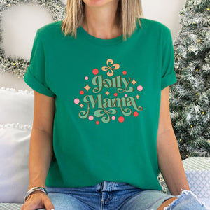 Jolly mama christmas t-shirt, green xmas t-shirt for mums, Makes the perfect gift for mothers who love Christmas. Standard Fit T-Shirts, these are comparable to a unisex size. Quality Guaranteed. Super Soft and Comfortable. Material - T-shirt is made of cotton 