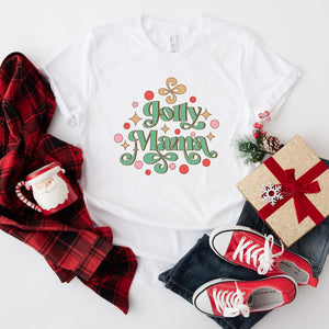 Jolly mama christmas t-shirt, white xmas t-shirt for mums, Makes the perfect gift for mothers who love Christmas. Standard Fit T-Shirts, these are comparable to a unisex size. Quality Guaranteed. Super Soft and Comfortable. Material - T-shirt is made of cotton 