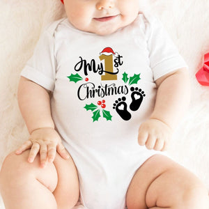 My First Christmas Onesie, Baby Christmas Gold Outfit, Merry Christmas Onesie