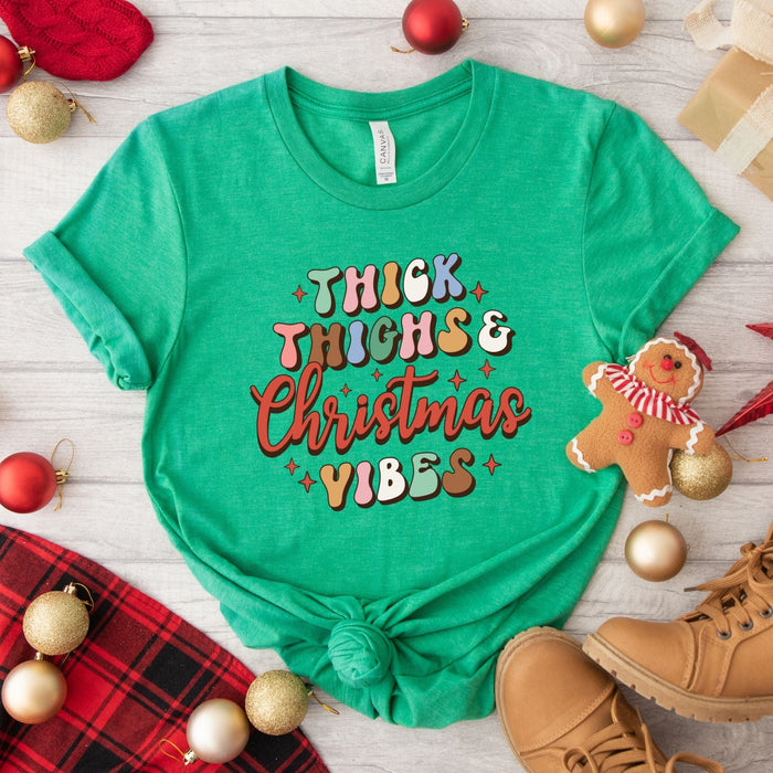 Thick Thighs & Christmas Vibes Festive T-shirt